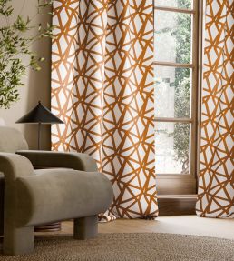 Sumi Embroidery Fabric by Harlequin Terracotta
