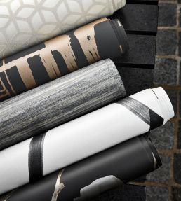 Sumi Wallpaper by Harlequin Pearl / Charcoal