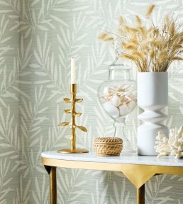 Summer Leaves Wallpaper by Thibaut Lavender