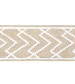 Summit Applique Tape Trimming by Thibaut White on Linen