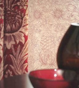 Sunflower Etch Wallpaper by Morris & Co Parchment/Gold