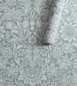 Sunflower Wallpaper by Morris & Co Light Teal