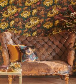 Sunforest Wallpaper by Clarke & Clarke Denim/Ochre