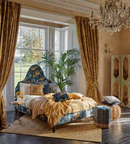 Sunforest Jacquard Fabric by Clarke & Clarke Ochre