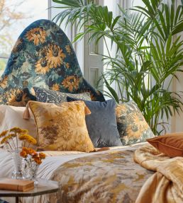 Sunforest Jacquard Fabric by Clarke & Clarke Ochre