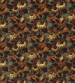 Sunforest Velvet Fabric by Clarke & Clarke Sage/Russet