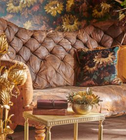 Sunforest Velvet Fabric by Clarke & Clarke Sage/Russet