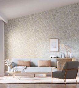 Sunstone Wallpaper by Harlequin Celestial / Fig Leaf / Nectar