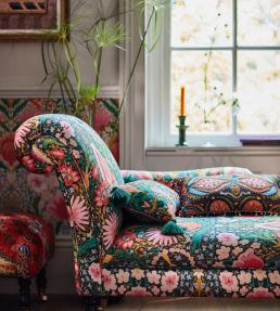 Susie Q Fabric by MINDTHEGAP Black Green