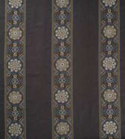 Suzani Stripe Fabric by James Hare Ink/Gold