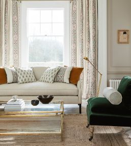 Suzani Stripe Fabric by James Hare Pink/Green