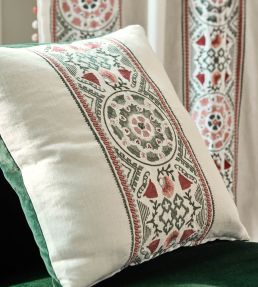 Suzani Stripe Fabric by James Hare Pink/Green