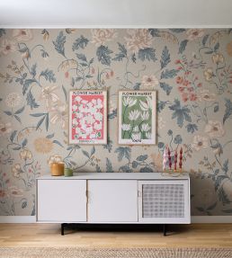 Suzanne Wallpaper by Sandberg Folklore Blue