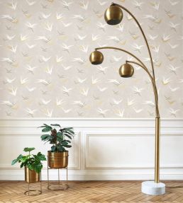 Swallow Wallpaper by Casadeco Beige Lin