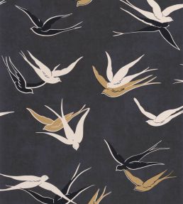Swallow Wallpaper by Casadeco Noir Reglisse