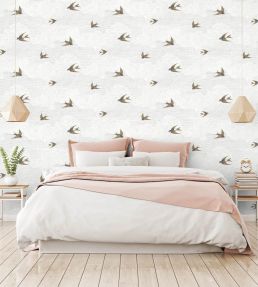 Sweeping Swallows Wallpaper by Woodchip & Magnolia Neutral