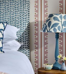 Sweet Bay Print Fabric by Scion Indigo