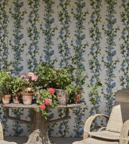 Sweet Pea Wallpaper by Farrow & Ball Blue