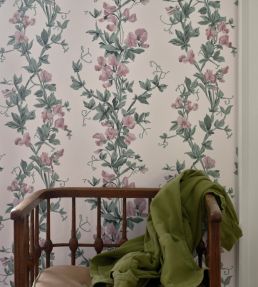 Sweet Pea Wallpaper by Farrow & Ball Pink