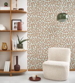 Symbol Wallpaper by Casadeco Amande/Rouille