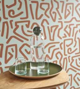 Symbol Wallpaper by Casadeco Amande/Rouille