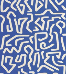 Symbol Wallpaper by Casadeco Bleu Indigo
