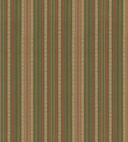 Symington Stripe Fabric by GP & J Baker Green/Coral