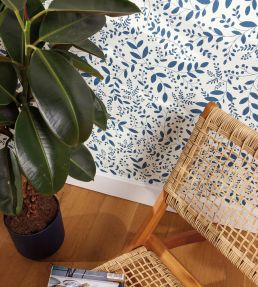 Sympathy Wallpaper by Caselio Bleu Indigo