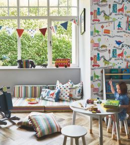 T-Rex Town Wallpaper by Prestigious Textiles Jungle