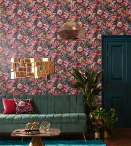 Tahiti Wallpaper by Clarke & Clarke Fuchsia