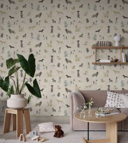 Taiga and Friends Mural by Sandberg Beige