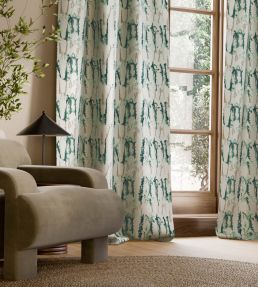 Takara Embroidery Fabric by Harlequin Forest/Stone