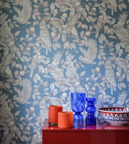 Talk About Cockatoos Wallpaper by Langelid Von Bromssen Faded Denim