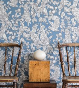 Talk About Cockatoos Wallpaper by Langelid Von Bromssen Faded Denim