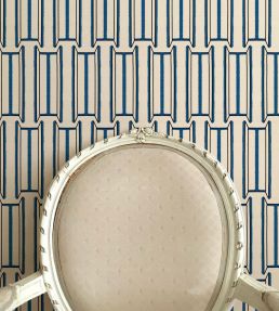 Tangier Wallpaper by Ottoline White and Blue