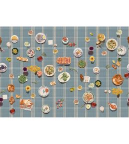 Tapeo Stripes Mural by Tres Tintas Blue