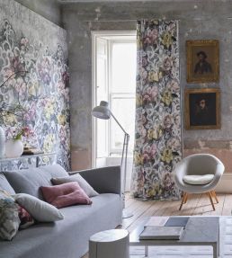 Tapestry Flower Fabric by Designers Guild Platinum