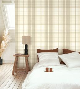 Tartan Touch Wallpaper by Casadeco Beige ficelle