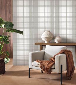Tartan Touch Wallpaper by Casadeco Gris duvet