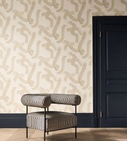 Taryn Jacquard Fabric by Clarke & Clarke Noir