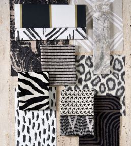 Taryn Jacquard Fabric by Clarke & Clarke Noir