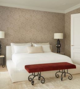Tayrona Palm Mosaic Sisal Wallpaper by Schumacher Playa Dorada Sand