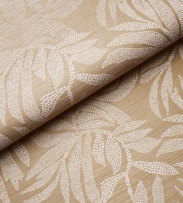 Tayrona Palm Mosaic Sisal Wallpaper by Schumacher Playa Dorada Sand
