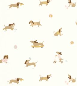 Teckel Wallpaper by Caselio Rose vert