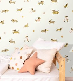 Teckel Wallpaper by Caselio Rose vert