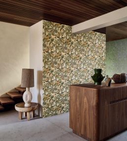 Tehuana Wallpaper by Casamance Marron Glace/Mordore