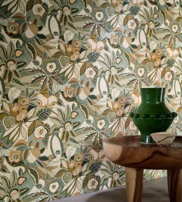 Tehuana Wallpaper by Casamance Marron Glace/Mordore