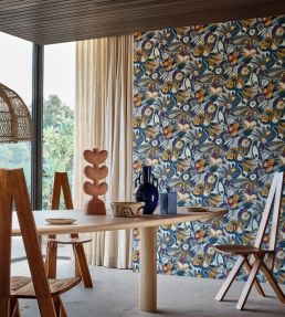 Tehuana Wallpaper by Casamance Marine/Ocre