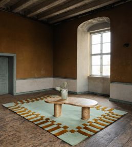 Layered Tekla Frame rug Pistachio Camel TKFRPC140200 Pistachio Camel