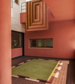 Layered Tekla Fregio rug Olive Blush TKFEOL180270 Olive Blush